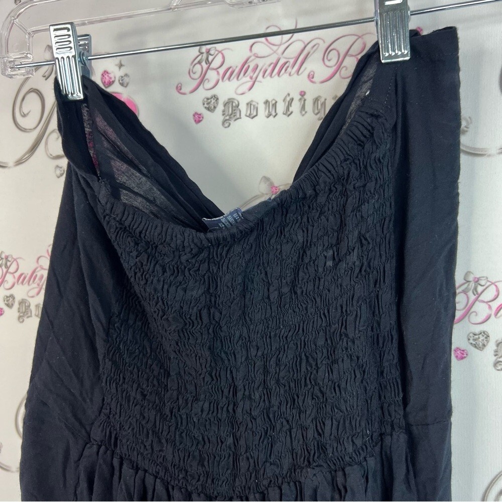 Hugs and kisses dress smocked Hawaii Chic Black and White Floral Maxi flowy - Picture 7 of 12